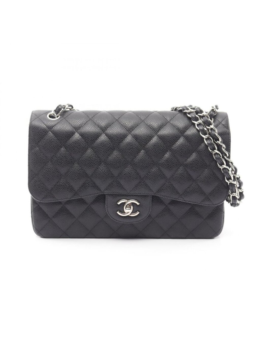 Chanel Shoulder Bag Maxi Quilted 30 Classic Large Double Flap Black Caviar